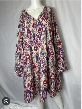 Nwot BeachLunchLounge Boho Aztec Babydoll Dress Size Xsmall